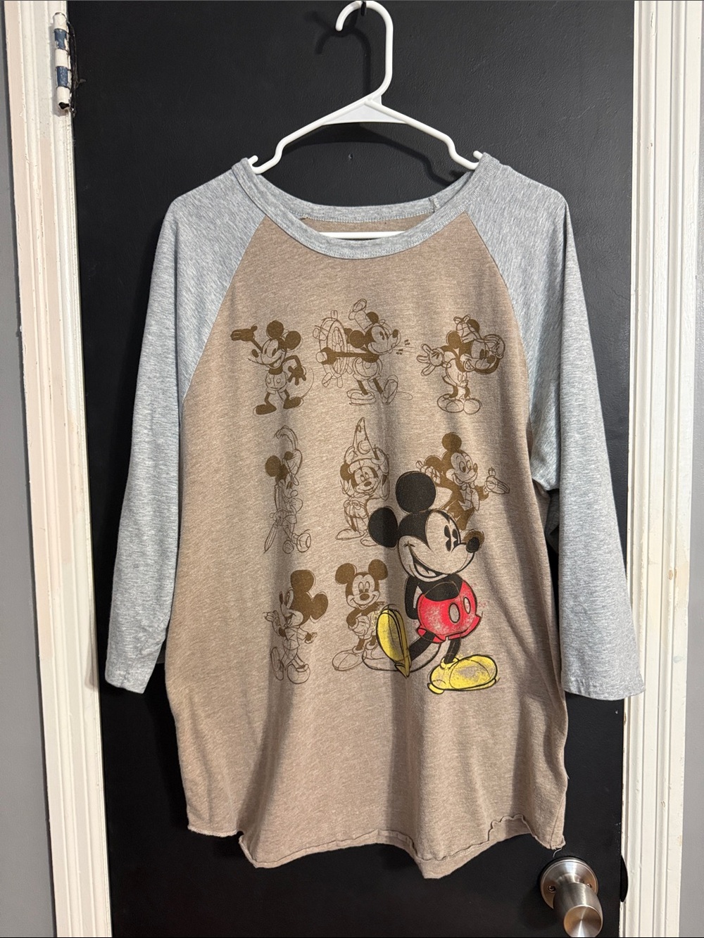 Disney Store Mickey Through the Years Raglan Tee Cotton Blend Size: XL